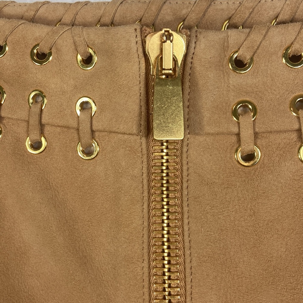 Nwot Michael Kors Collection Lamb Leather boho Fringe Whipstitched Pants - Picture 10 of 16